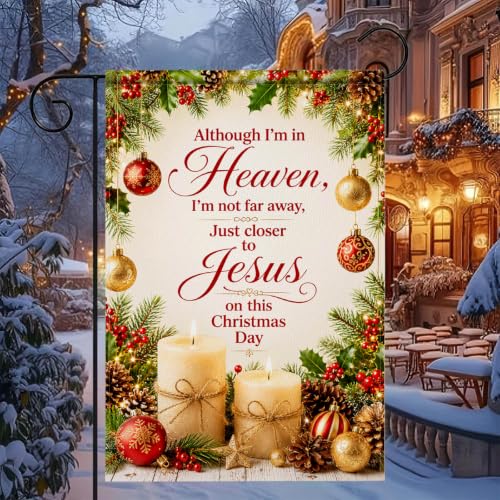 IVN Christmas Memorial Garden Flag 12x18 Inch Double Sided - color: Christmas Memorial Candles