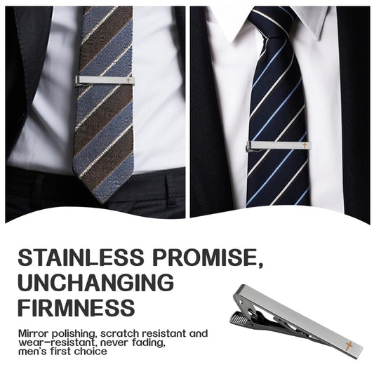 Christian Gifts Cross Tie Clips for Men Baptism Gifts for Pastor Appreciation Gift for Priest Minister Religious Gift - color: jia6