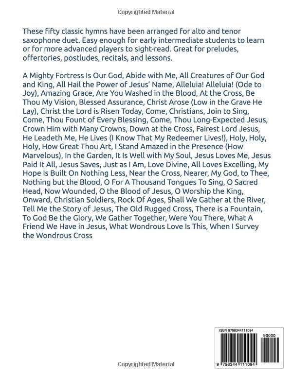 50 Greatest Hymns for Alto and Tenor Sax Duet