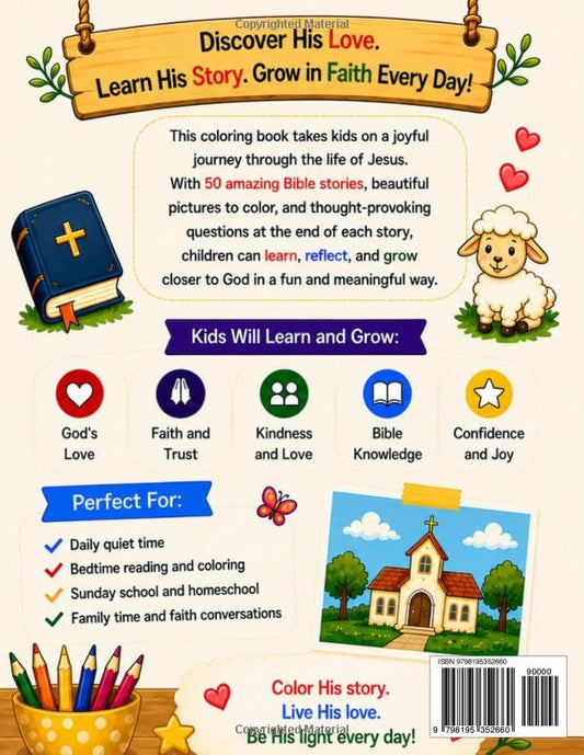 I am the Light of the World: Jesus Coloring Book a Bible Activity Book for Kids