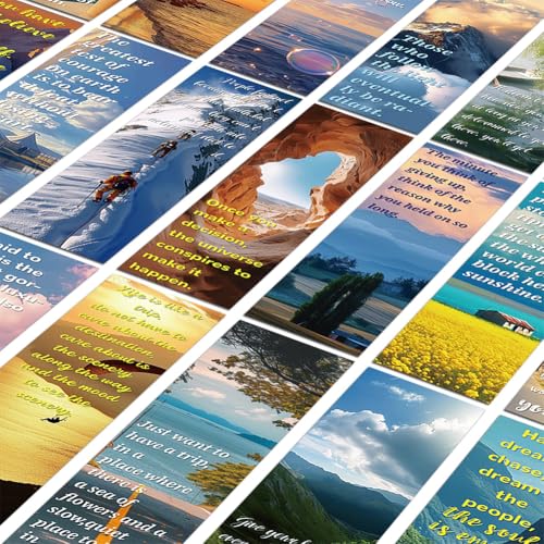 30Pcs Motivational Landscape Bookmarks Inspirational Page-Markers - color: Landscape Inspirational