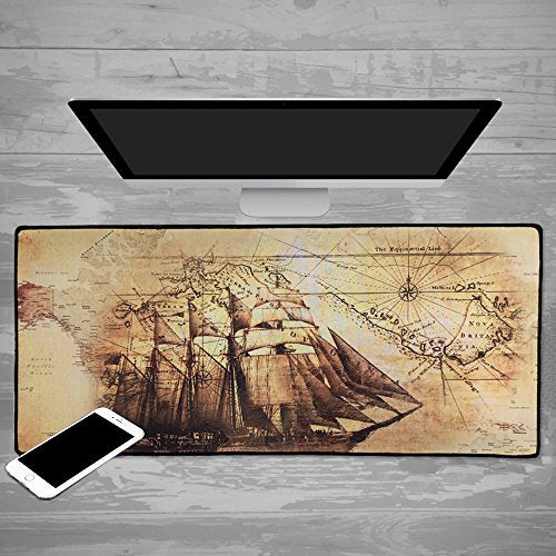 XXL Professional Large Mouse Pad & Computer Game Mouse Mat (35.4x15.7x0.1IN, Boat) - color: Boat, size: 35.4L x 15.7W inches