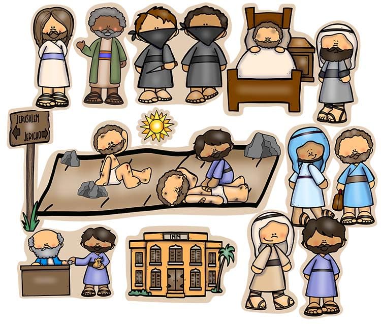 Story Time Felts Good Samaritan Bible Felt Board Figures New Testament Flannel (Felt Figures only)