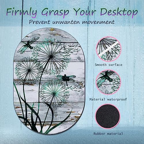 Desktop Computer Games Non-Slip Mouse Pad and Coaster Combination, Personality Mouse Pad Beautiful Pattern, Waterproof Mouse Pad, Suitable for Office and Home Mouse Pad, Dandelion Dragonfly - color: Dandelion Dragonfly
