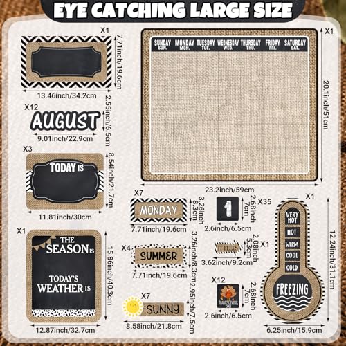 Cholemy 85 Pcs Calendar Bulletin Board Set Classroom Decor, Rustic - style: Rustic