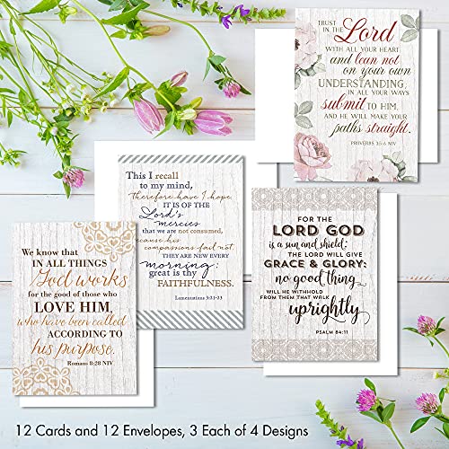 Designer Greetings Faithfully Yours Inspirational Birthday Boxed Card Assortment, Good & Faithful Servant with Biblical Scripture Verses (Box of 12 Greeting Cards with Envelopes) - style: Faithful Servant