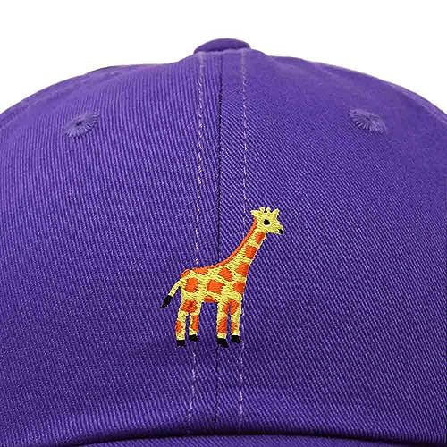 DALIX Giraffe Embroidered Dad Hat Cotton Baseball Cap Women - color: Purple