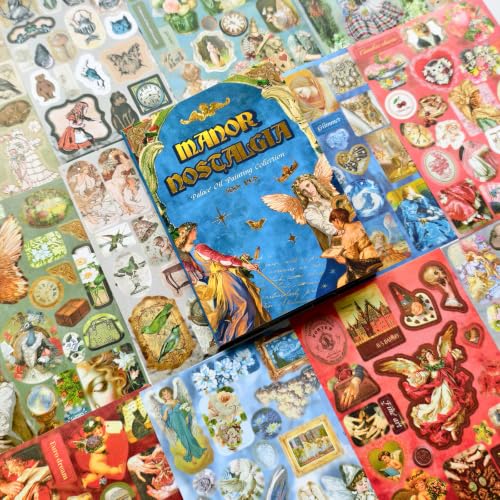 Vintage Sticker Book for Journaling Scrapbooking 500+ Antique Stickers - color: Manor_dream