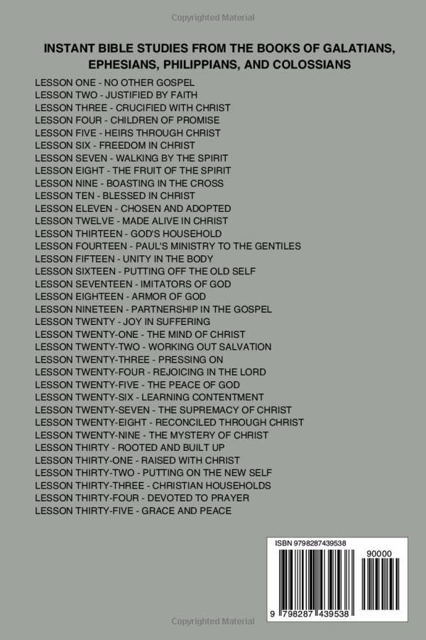 Instant Bible Studies for Small Groups: 35 Key Passages from the Books of Galatians, Ephesians, Philippians, and Colossians