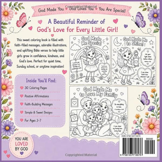 Grace & Growth Kids: God Made Me Special: A Christian Coloring Book for Girls Ages 3–7 with Bible Verses, Faith-Filled Affirmations & Encouraging Messages