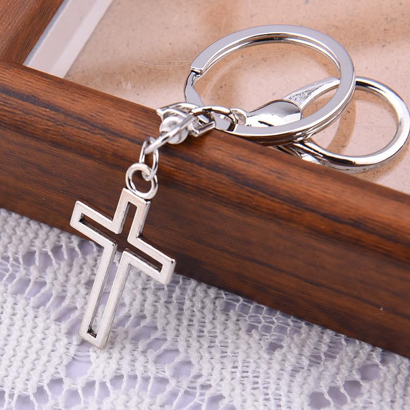 YALLNASL Cross Purse Charm for Handbag Purse Cross Keychain Accessories for Women Men Religious Christian Birthday Gift Ideas - color: Hollow
