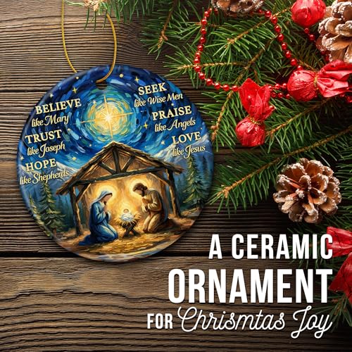 ZAGKOO Nativity Scene Christmas Ornaments - Christian Ornaments - color: Nativity Scene
