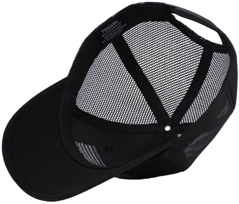 TSSGBL Various Gift Hats for Men - M L XL XXL Big Head Fit, Adjustable Mesh Trucker Ball Cap, Ideal Gifts - color: Black ( Veteran Flag ), size: One Size