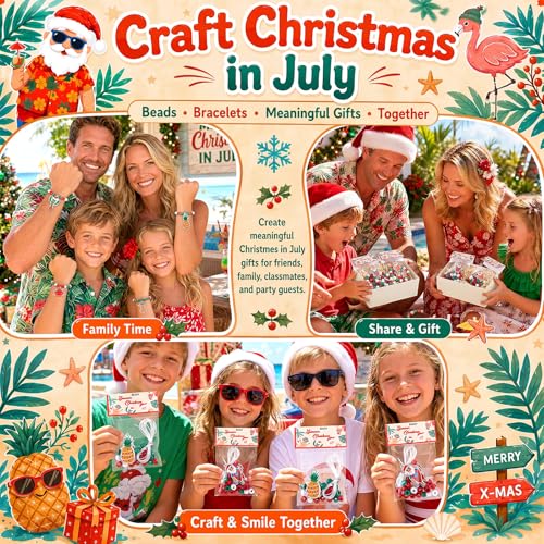 Soulchen 1102 Pcs/24 Sets Summer Christmas Beads Bracelets Craft Kit - style: Summer Christmas