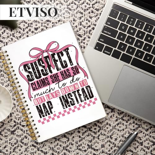 Retro Coquette Pink Bow Notebook, Trendy Preppy Checkered Journal, Preppy Aesthetic Notebooks for Women, Suspect Claims She Has So Much to Do Hardcover Spiral Notebooks 5.5x8.3 Inch - color: 05-Bible(01)