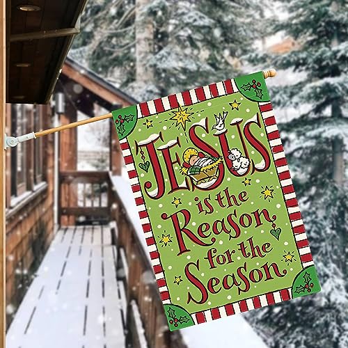 AVOIN colorlife Christian Christmas Nativity House Flag 28x40 Inch - size: House Size-28 x 40"