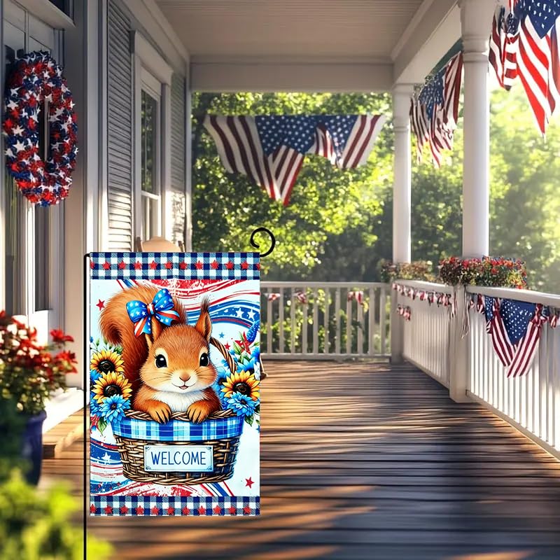 4th of July Garden Flag 12x18 Double Sided for Outside - color: 4th July-12'' x 18"