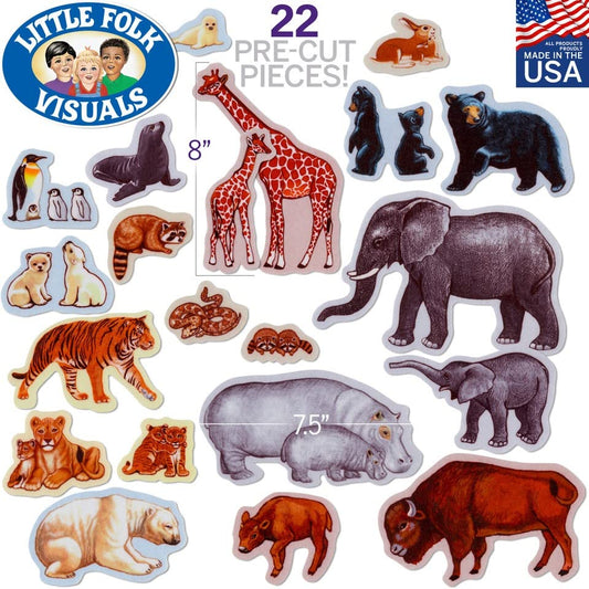 Little Folk Visuals Wild Animals Precut Felt Pieces, 22 Pieces Set