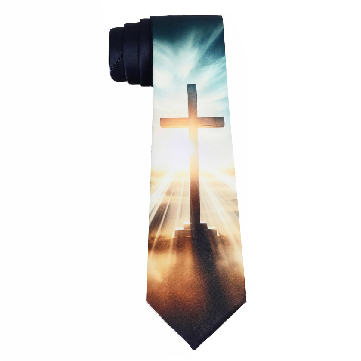 ASVP Shop Easter Mens Ties Jesus Resurrection Cross Necktie Tie Religious Neckties Christianity - style: Light of Faith
