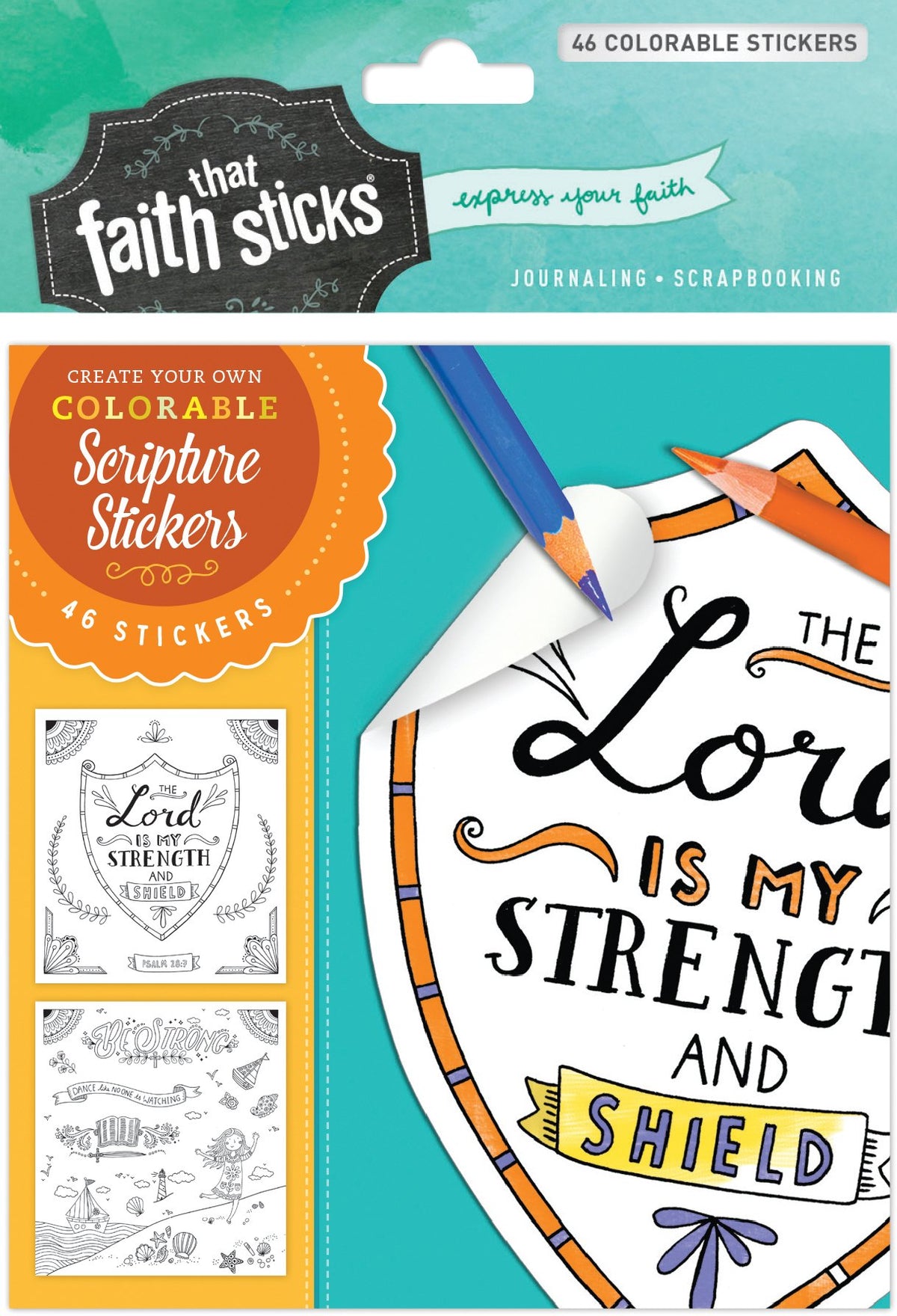Psalm 28:7 Colorable Stickers (Faith That Sticks Stickers)
