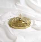 Brassstone Communion Bread Plate Cover - Brass Finish - 10.125in. - Elegant Design