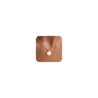M MOOHAM Enamel Mini Cross Necklace for Women Girl, 14K Gold Plated Jewelry - color: " pearl white cross-beaded chain