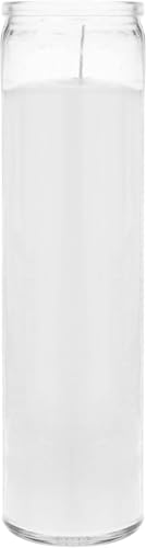 Glass Assorted Religious Candle, White, Case of 24. Aspen Brands Classic White Candles in Glass, Set of 24, 8-INCHES Tall. Blessed Sanctuary Devotional Prayer Candle, - color: White, size: 24 Pack