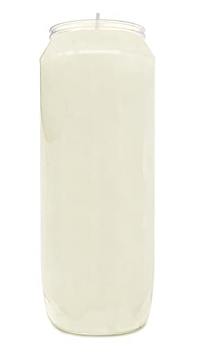 Hyoola 9 Day Prayer Candles 7" Tall Pillar Candles for Religious, Memorial, Party Decor, Vigil and Emergency Use - Vegetable Oil Wax in Plastic Jar Container, White (1 Pack) - size: 1 Pack