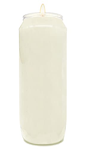 Hyoola 9 Day Prayer Candles 7 inch Tall Pillar Candles for Religious, Memorial, Party Decor, Vigil and Emergency Use - Vegetable Oil Wax in Plastic Jar Container, White (Pack of 10) - size: 10 Pack