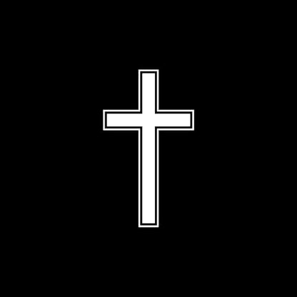 Christian Cross Vinyl Decal Sticker – (White) Religious Car Sticker for Cars, Trucks, SUVs, Windows, Bumpers – Jesus God Faith Inspirational Decal for Vehicles – Waterproof & Durable