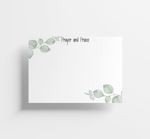 Red Door Inspirations Prayer Request and Praise Cards 3x4 inch - Pack of 50 - Made in the USA! (Eucalyptus Prayer and Praise Cards)