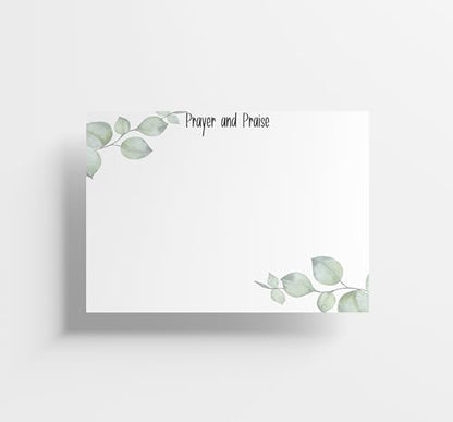 Red Door Inspirations Prayer Request and Praise Cards 3x4 inch - Pack of 50 - Made in the USA! (Eucalyptus Prayer and Praise Cards)