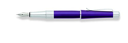 Cross Beverly Refillable Fountain Pen, Medium Nib, Includes Premium Gift Box - Deep Purple Lacquer - color: Purple, style: Fountain Pen