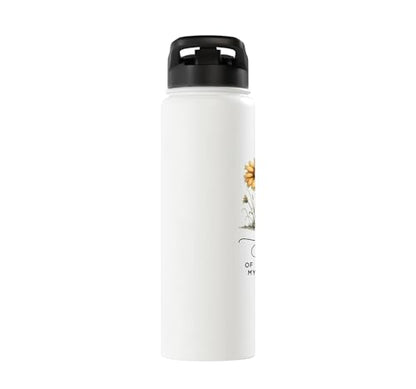 Joy Of The Lord Is My Strength Scripture Cute Bee Sunflower Stainless Steel Insulated Water Bottle