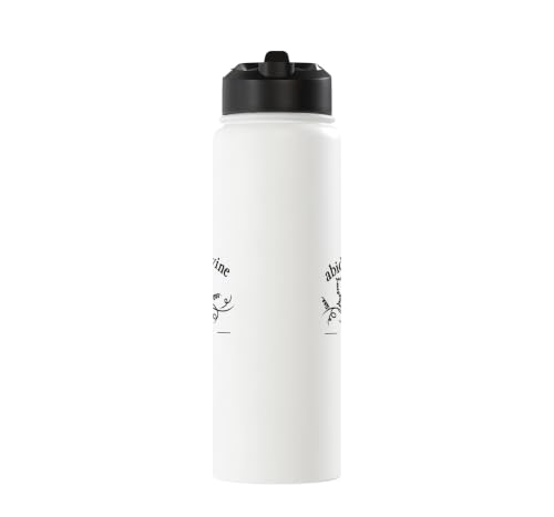 Abide In The Vine Leaf Elegant Botanical Scripture Graphic Stainless Steel Insulated Water Bottle