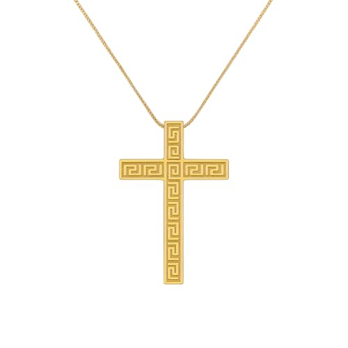14K Gold Cross Necklace for Women Medium Infinity Dainty Crucifix Pendant Chain Necklace Minimalist Gold Chain - color: c3