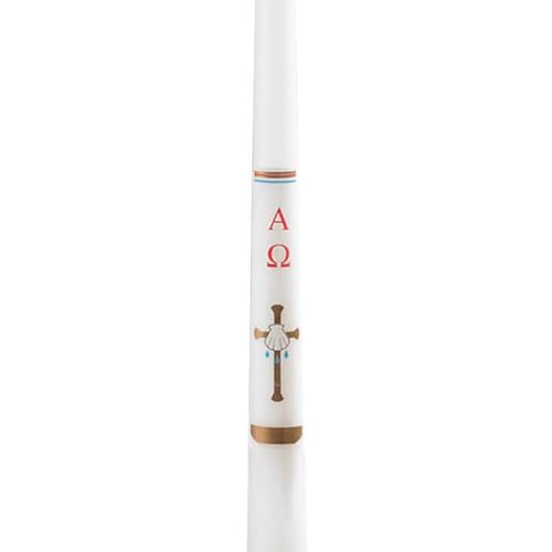 Autom Baptismal Candle - Pack of 24 Sacramental Baptism Taper Candles Individually Boxed, 10", Cross & Shell - color: Cross & Shell