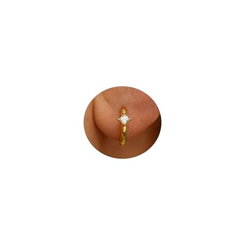 Small Gold/Silver Hoop Earrings for Women - color: Square CZ Hoop