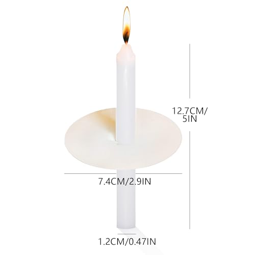 White Short Taper Candles, 20 Pack 5 Inch Church Candle Bulk with Drip Protectors, Unscented Candlesticks for Christmas Eve and Easter Candlelight Service, Vigil, Memorial and Devotional - size: 5 Inch, Pack of 20