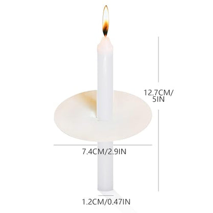 White Short Taper Candles, 20 Pack 5 Inch Church Candle Bulk with Drip Protectors, Unscented Candlesticks for Christmas Eve and Easter Candlelight Service, Vigil, Memorial and Devotional - size: 5 Inch, Pack of 20