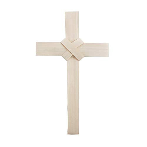Autom Palm Sunday Leaf Cross with Crossover Center Design Supply, 8 Inch, Pack of 5
