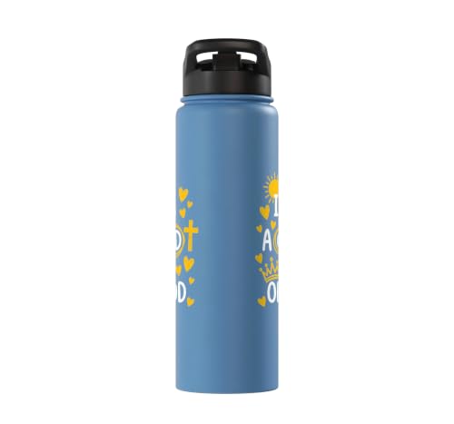 I Am A Child Of God Christian Faith Religious Prayer God Stainless Steel Insulated Water Bottle - color: Light Blue
