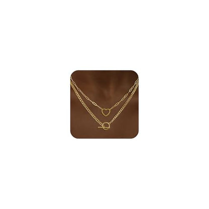 CHESKY Cross Necklace for Women Trendy, Dainty 14K Gold Plated Paperclip Charm Necklace for Womens Chunky Cross Pendant Necklace Gold Jewelry Religious Christian Gifts for Christians - color: LOVE-GD