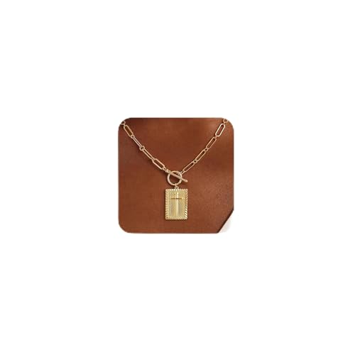 CHESKY Cross Necklace for Women Trendy, Dainty 14K Gold Plated Paperclip Charm Necklace for Womens Chunky Cross Pendant Necklace Gold Jewelry Religious Christian Gifts for Christians - color: Cross-GD
