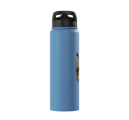 Seeds Of Faith Christian Wheat Cross Scripture Stainless Steel Insulated Water Bottle - color: Light Blue