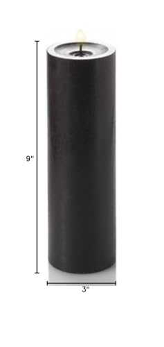 12 Eastland Glass Cylinder Vases 10.5" and 12 Black Richland Pillar Candles 9" - color: Black, size: 9"