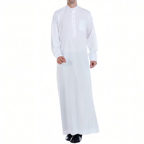 Men's Kaftan - Muslim Robe Thobe Caftan - color: White, size: XX-Large