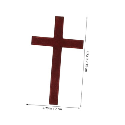 EXCEART 6 Pcs Wooden Cross Crafts DIY Mini Wooden Crosses Charms Pendants Catholic Cross Prayer Handheld Ornaments for Church Party Favors Wall Decoration Jewelry Projects (Pack of 2) - size: 12X7X0.7CM (Pack of 2)