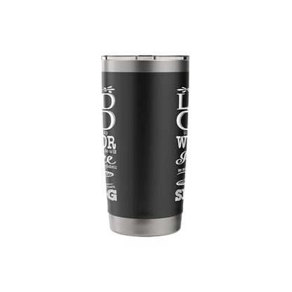 Bible Verse Shirt - Lord God Zephaniah 3:17 Christian Gift Stainless Steel Insulated Tumbler - color: Black