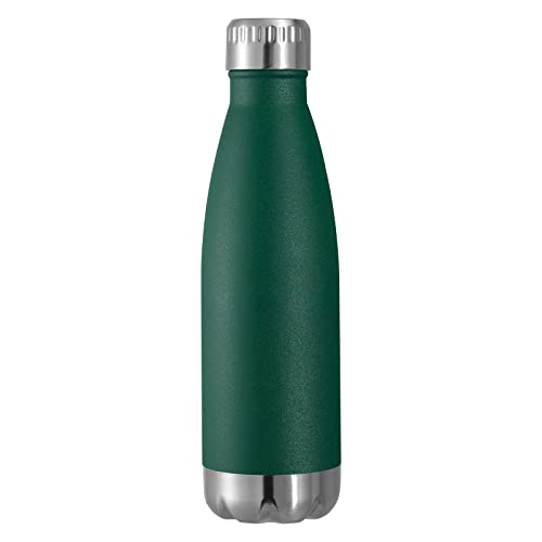 VEGOND 17oz Stainless Steel Water Bottles, Reusable Metal Sports Water Bottle Keeps Drink Hot and Cold, BPA Free Double Wall Vacuum Cola Shape Insulated Water Bottle for Camping Gym, 1 Pack - color: Dark Green, size: 17 Ounces